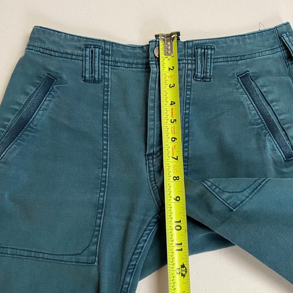 Anthropologie Pilcro Women's Teal Raw Hem Button Fly Ankle Utility Jeans Size 27 - Picture 10 of 11